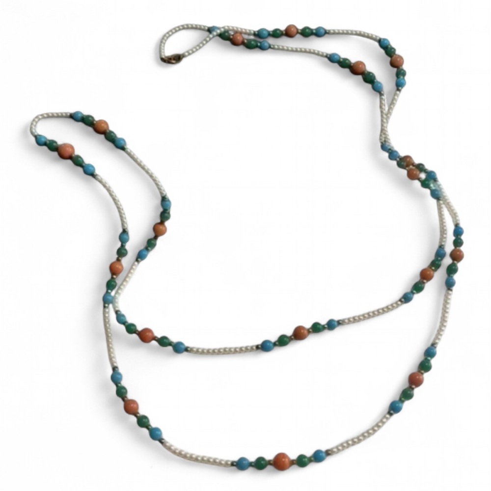 Vintage Beaded Long Rope Style Layering Necklace
